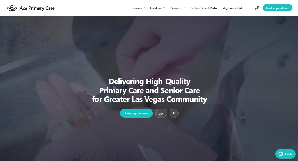 Medical clinic website design Las Vegas — patient scheduling, secure login, and provider pages built by Snappy Builds