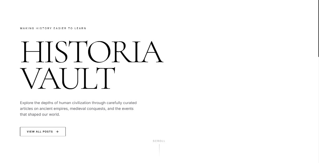 Library and historical research theme — custom website design for an education and history brand